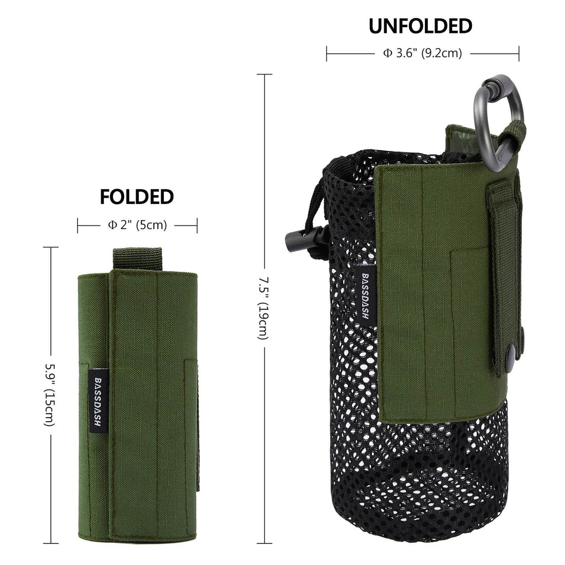 Bassdash Foldable Water Bottle Pouch - Fish & Cheaps | Fishing & Outdoor Gear