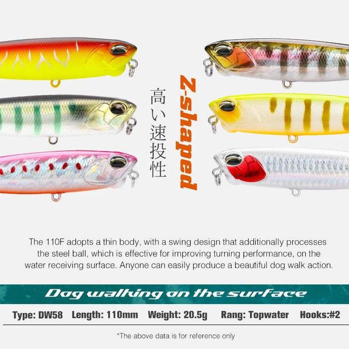 TSURINOYA DW58 Floating Pencil Lure – 110mm - Fish & Cheaps | Fishing & Outdoor Gear