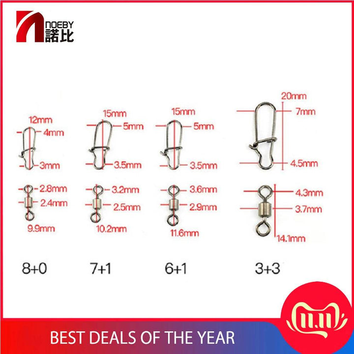 NOEBY High-Carbon Swivel Snap Connectors - Fish & Cheaps | Fishing & Outdoor Gear