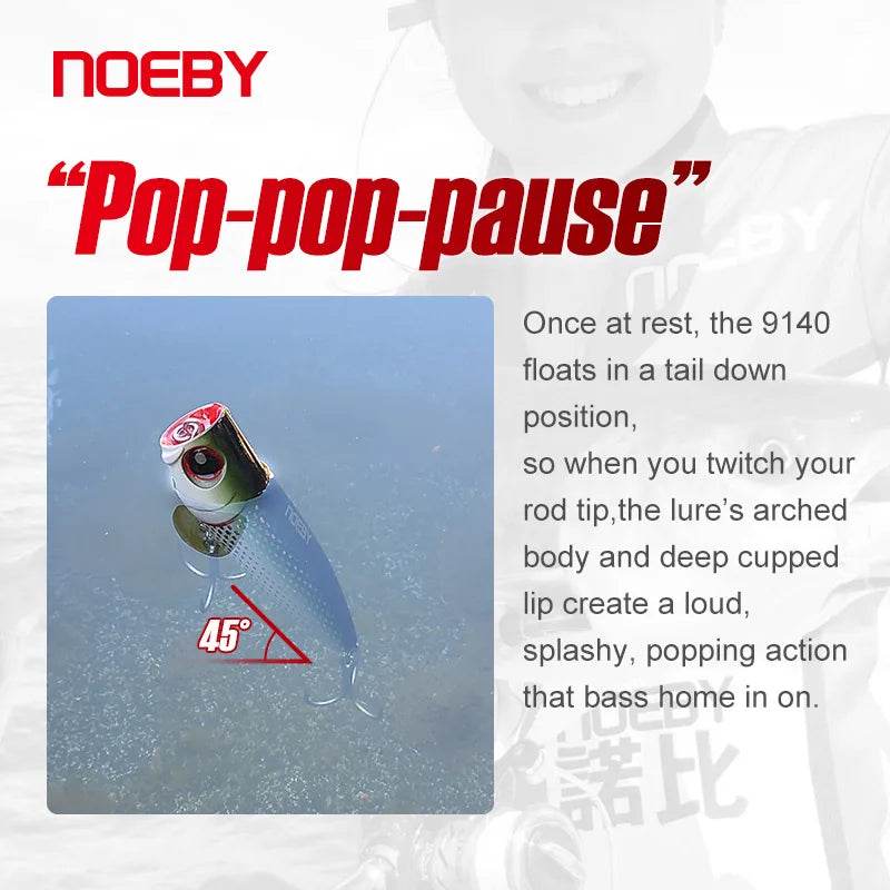 Noeby Popper 105mm 24g Topwater Lure - Fish & Cheaps | Fishing & Outdoor Gear