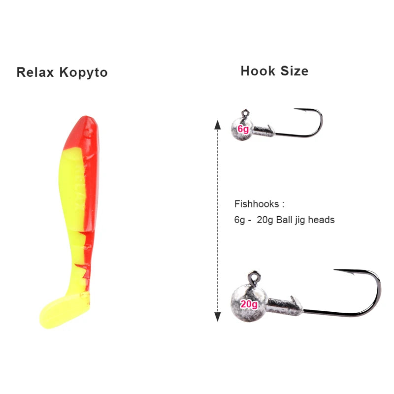 MEREDITH 7cm 4.5g 8pcs Set of 3 Predator Tackle Soft Plastic Jig Heads Pike Lures Fishing Soft Lures