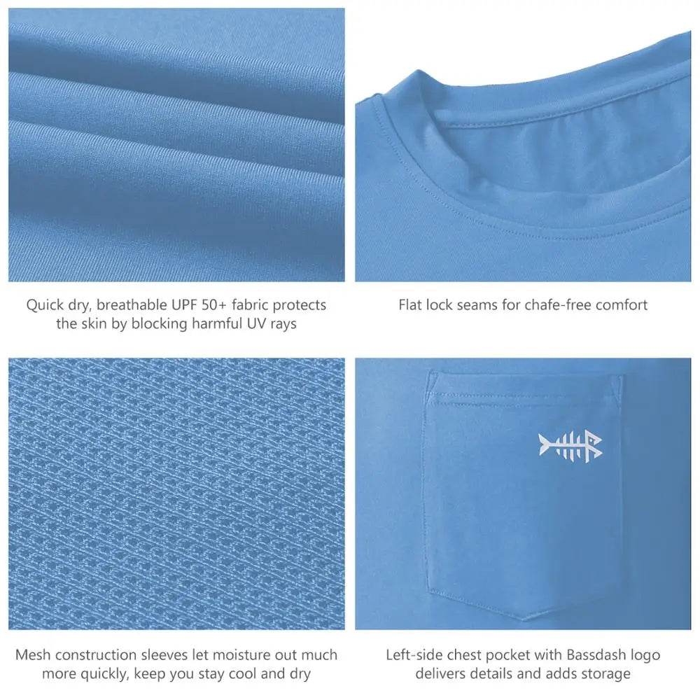 Bassdash Men’s UPF 50+ Performance Long Sleeve T-Shirt - Fish & Cheaps | Fishing & Outdoor Gear