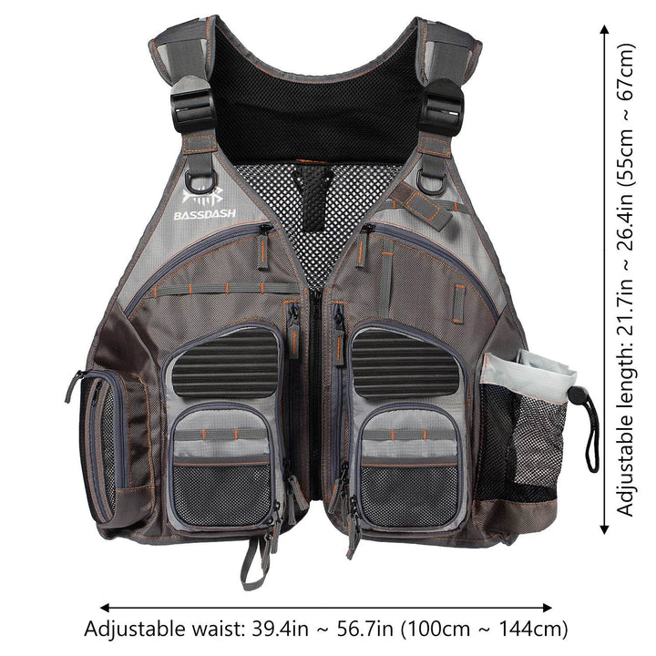 Bassdash Fishing Vest – Adjustable Outdoor Sports Utility - Fish & Cheaps | Fishing & Outdoor Gear