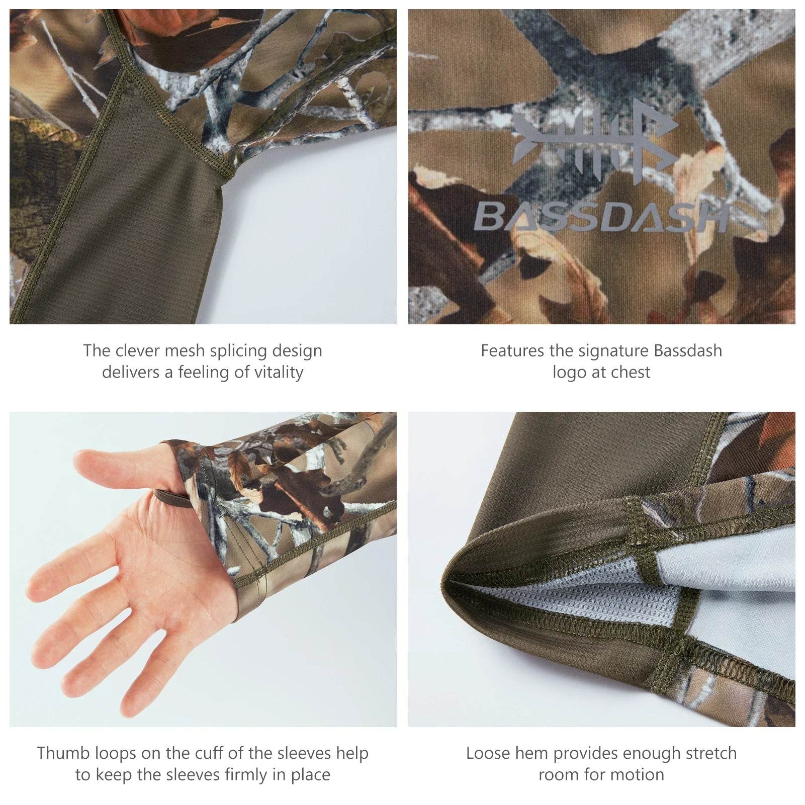 Bassdash FS13M Camo Fishing Performance Shirt - Fish & Cheaps | Fishing & Outdoor Gear