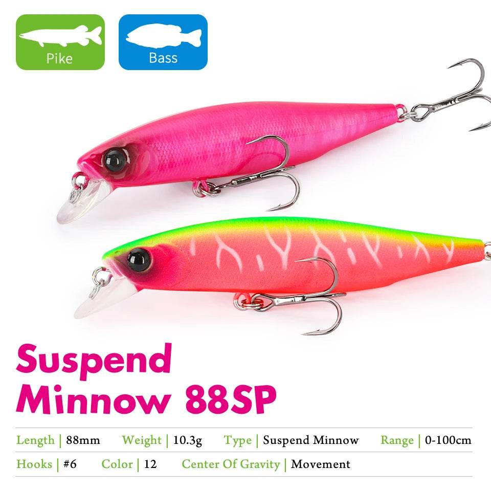 TSURINOYA 88SP Suspending Minnow – Long Casting - Fish & Cheaps | Fishing & Outdoor Gear