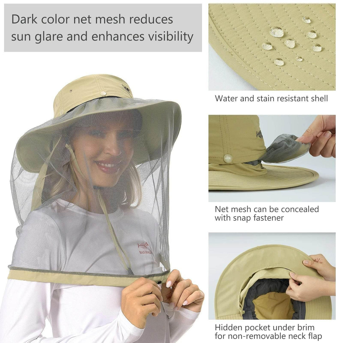 Bassdash UPF 50+ Anti Fly Hat - Fish & Cheaps | Fishing & Outdoor Gear