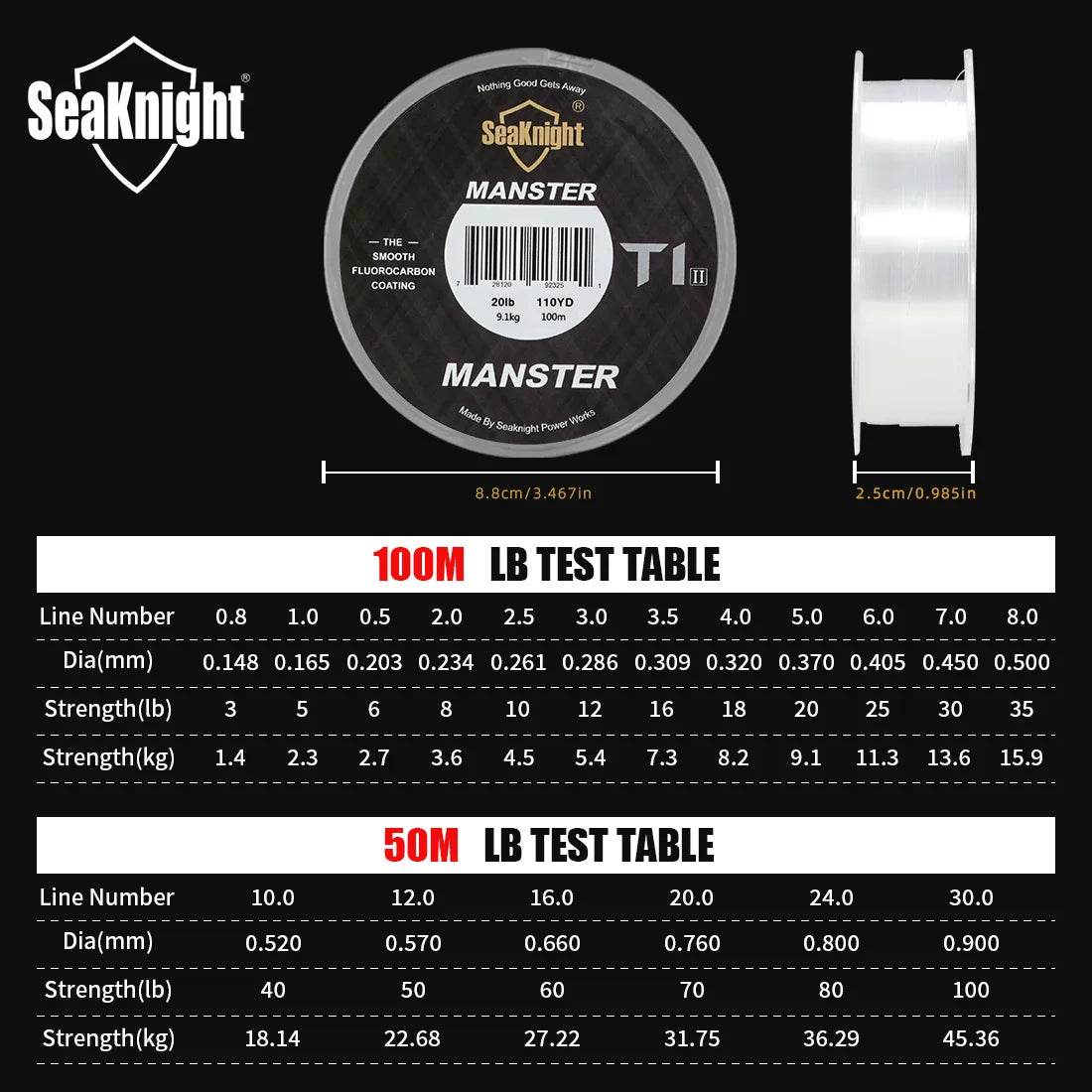 SeaKnight T1II Fluorocarbon Coated Monofilament Line - Fish & Cheaps | Fishing & Outdoor Gear