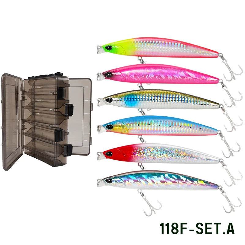 TSURINOYA 118mm Shallow Floating Minnow Set - Fish & Cheaps | Fishing & Outdoor Gear