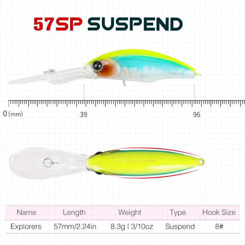 TSURINOYA 57SP Deep Dive Suspending Minnow - Fish & Cheaps | Fishing & Outdoor Gear