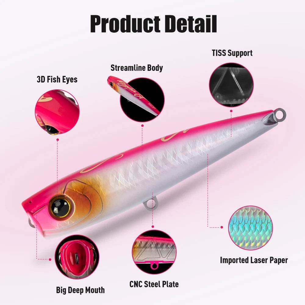 Kingdom GT Topwater Popper – Hard Saltwater Lure - Fish & Cheaps | Fishing & Outdoor Gear