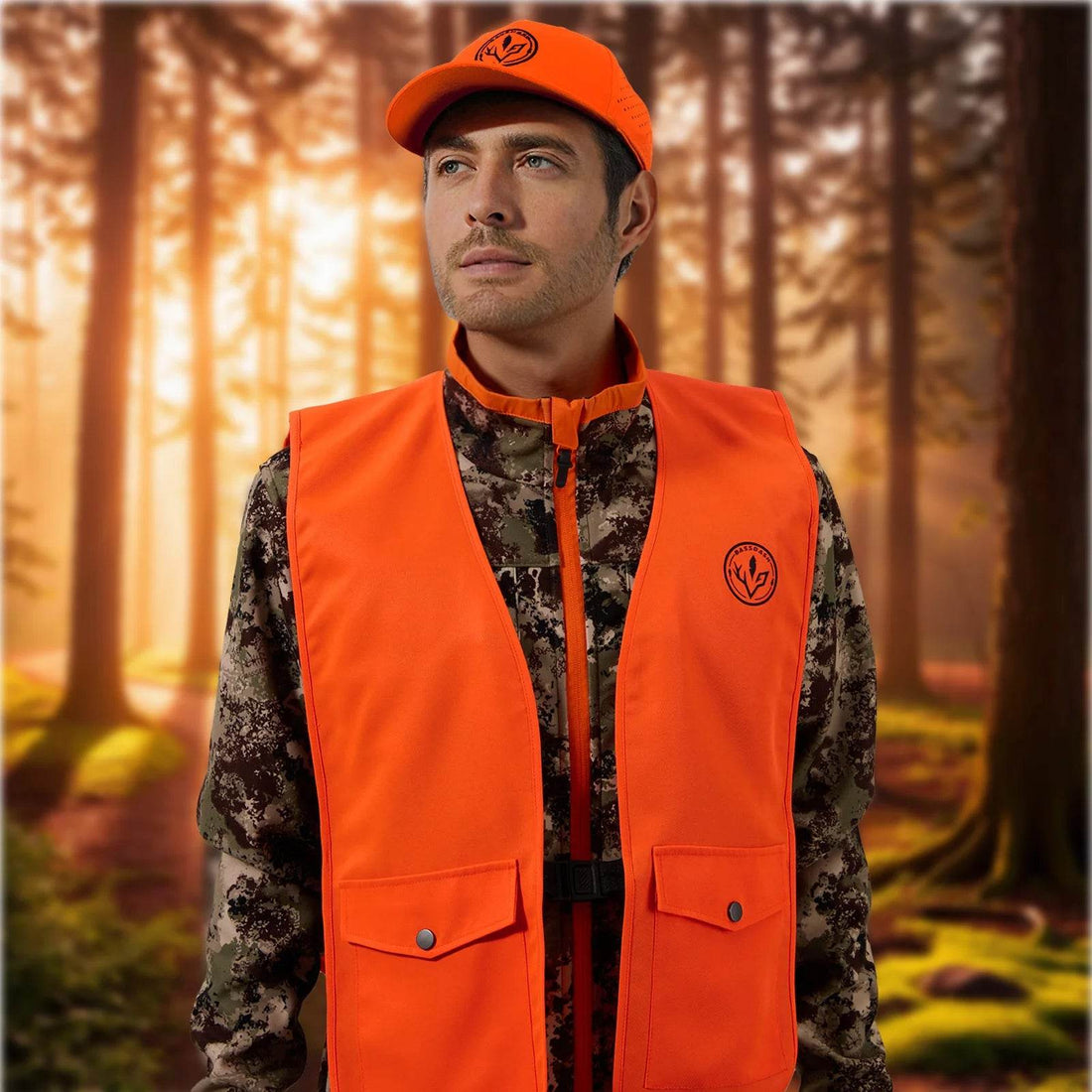 BASSDASH Blaze Orange High Visibility Vest & Cap Combo - Fish & Cheaps | Fishing & Outdoor Gear