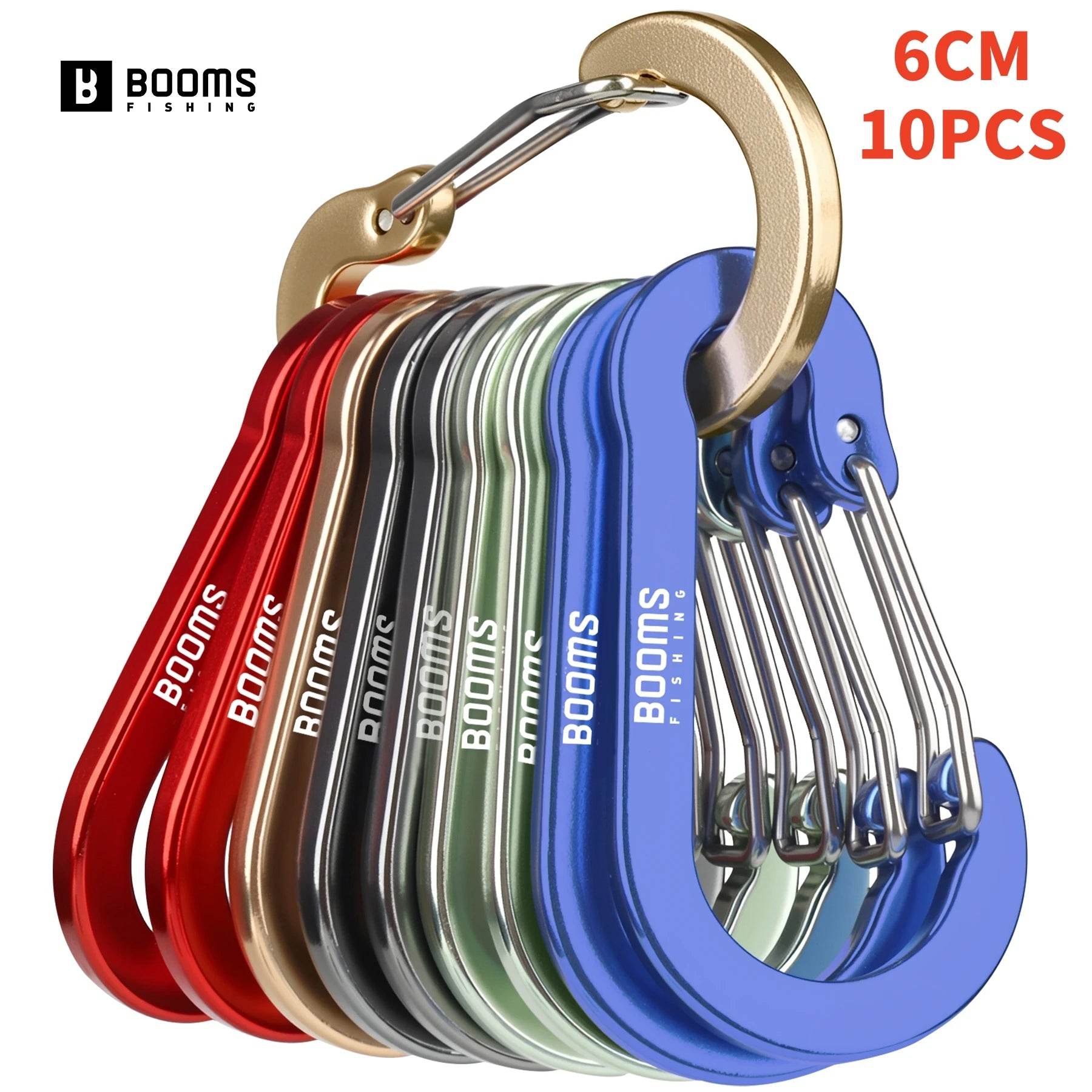 Booms Fishing 6cm Aluminium Carabiner Clips – 10 Pack - Fish & Cheaps | Fishing & Outdoor Gear