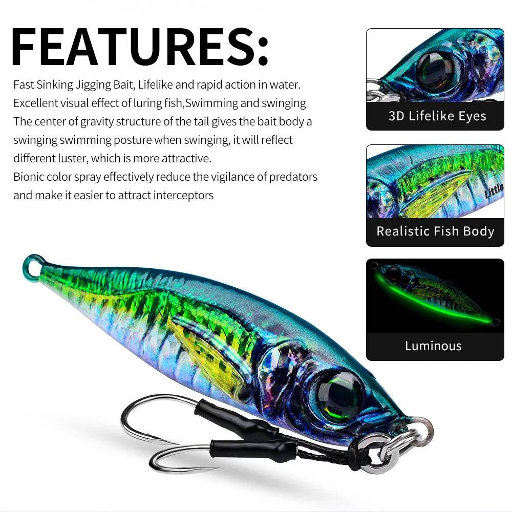 PROBEROS Metal Slow Jig Lure – Luminous Saltwater - Fish & Cheaps | Fishing & Outdoor Gear