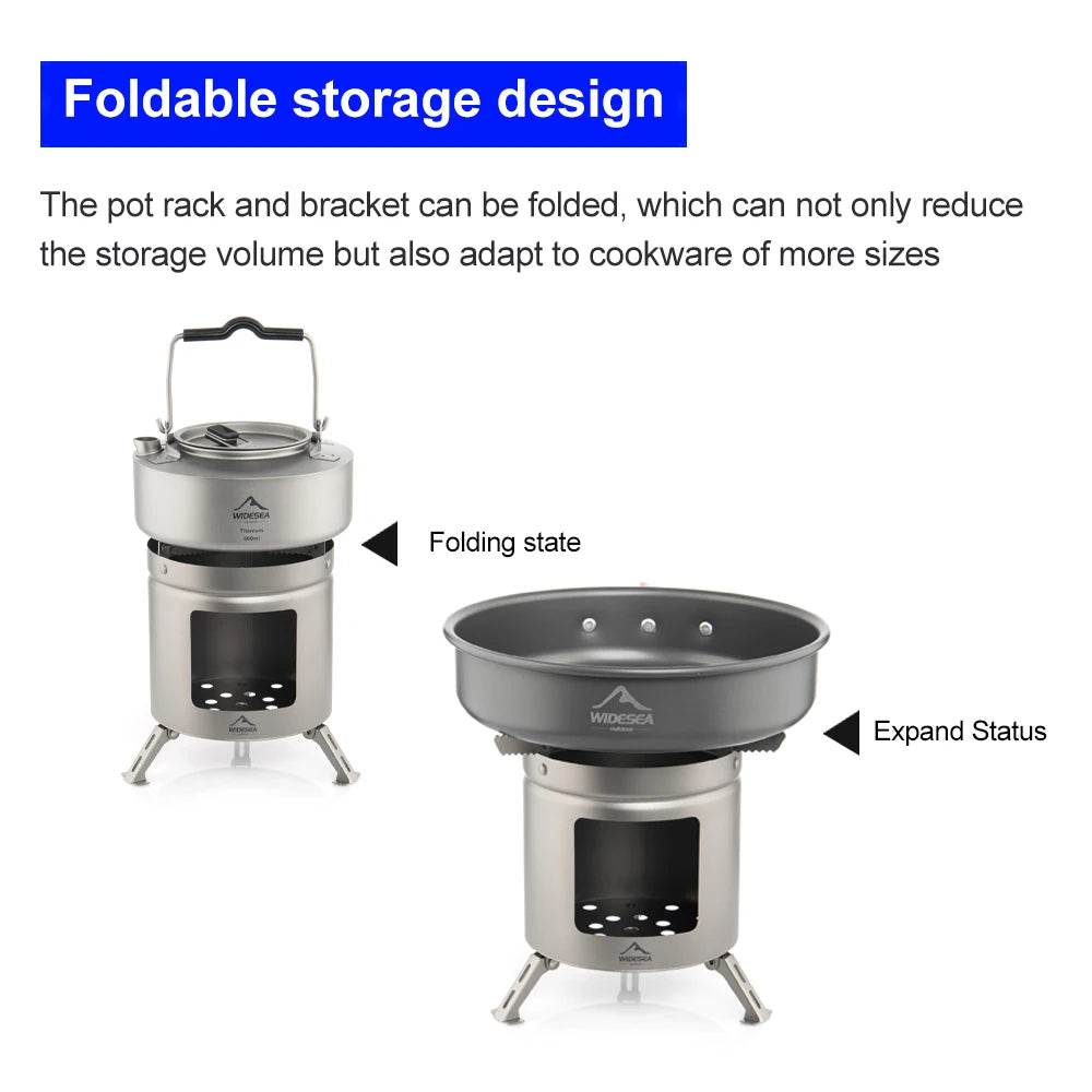 Widesea Titanium Wood Stove — Ultra-Light Outdoor Firewood Cooker - Fish & Cheaps | Fishing & Outdoor Gear