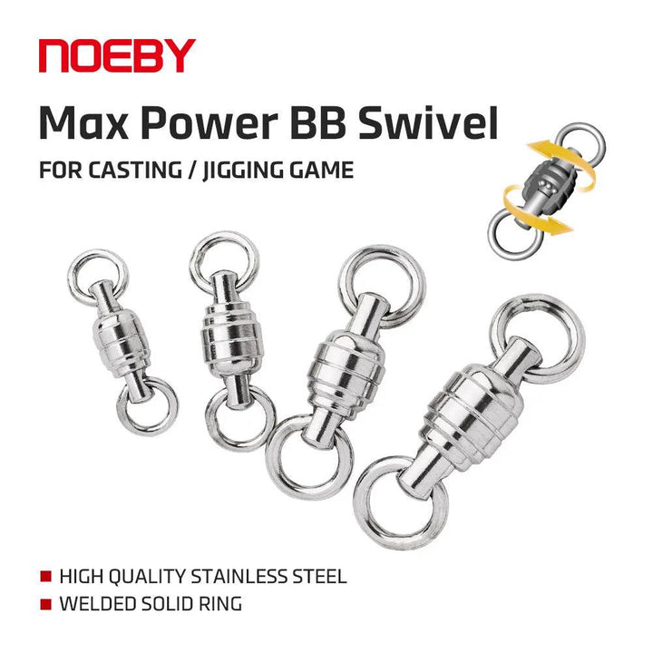 NOEBY Max Power BB Swivel – Welded Stainless Solid Ring - Fish & Cheaps | Fishing & Outdoor Gear