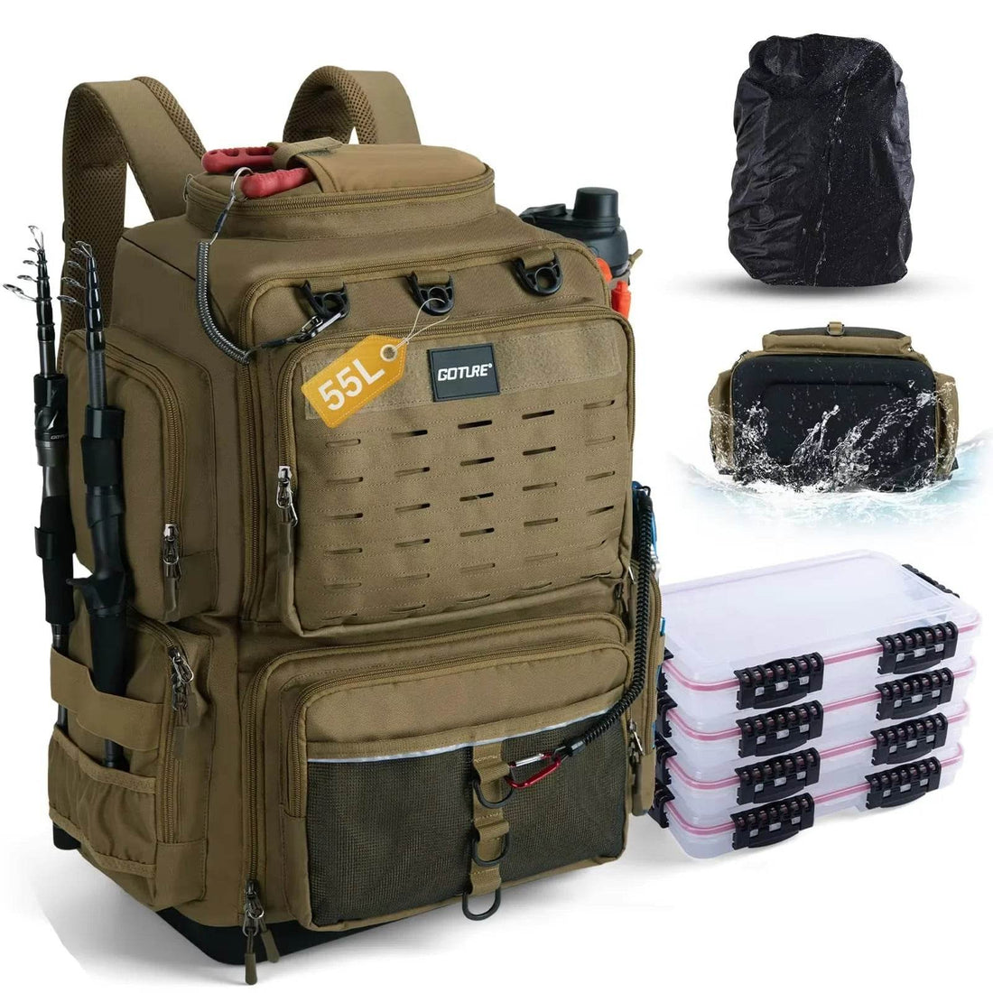Goture Multifunctional Fishing Backpack 55L - Fish & Cheaps | Fishing & Outdoor Gear