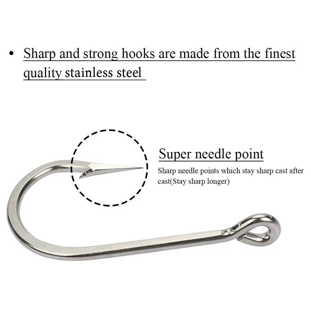 Goture 10pc Stainless Steel Saltwater Hooks - Fish & Cheaps | Fishing & Outdoor Gear