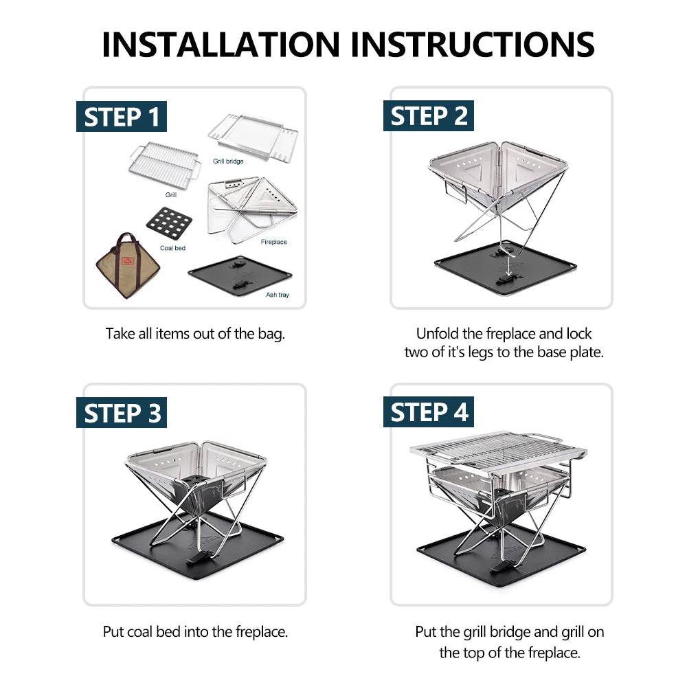 Widesea Compact Stainless Camping Wood Stove - Fish & Cheaps | Fishing & Outdoor Gear