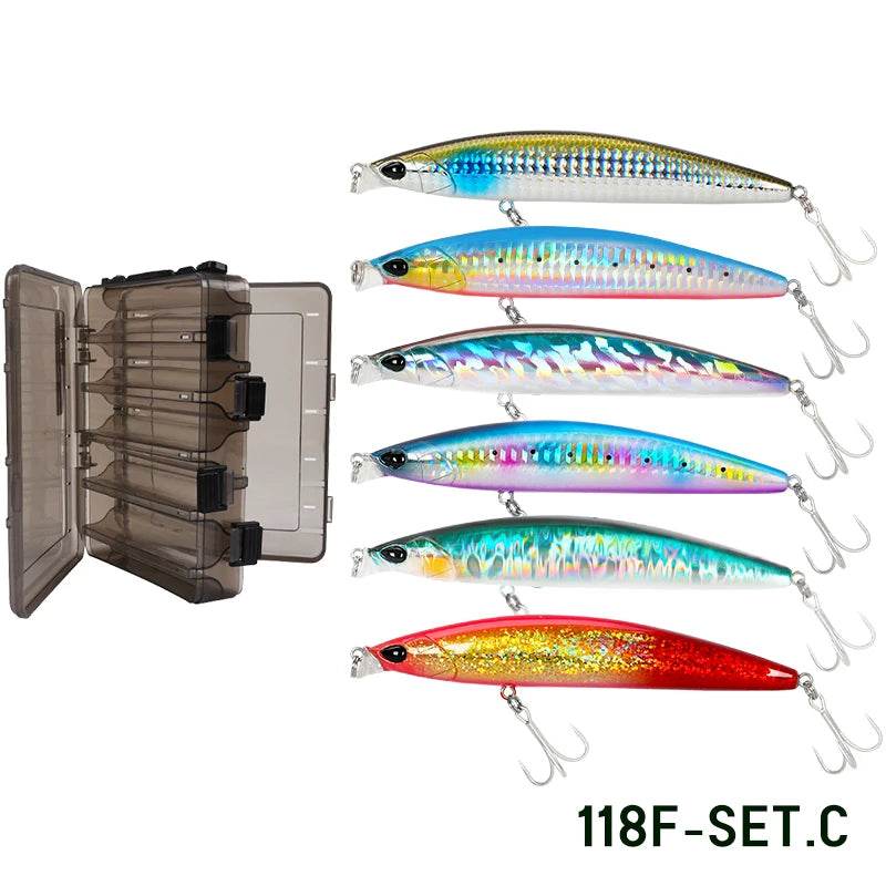TSURINOYA 118mm Shallow Floating Minnow Set - Fish & Cheaps | Fishing & Outdoor Gear