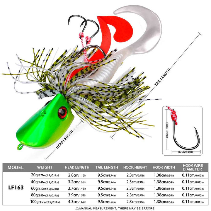 PROBEROS Big Head Jig – Rolling Tail Soft Bait Lure - Fish & Cheaps | Fishing & Outdoor Gear
