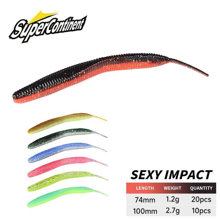 Supercontinent Needle-tailed Silicone Worm – Double Colour 100mm (10 Pack) - Fish & Cheaps | Fishing & Outdoor Gear