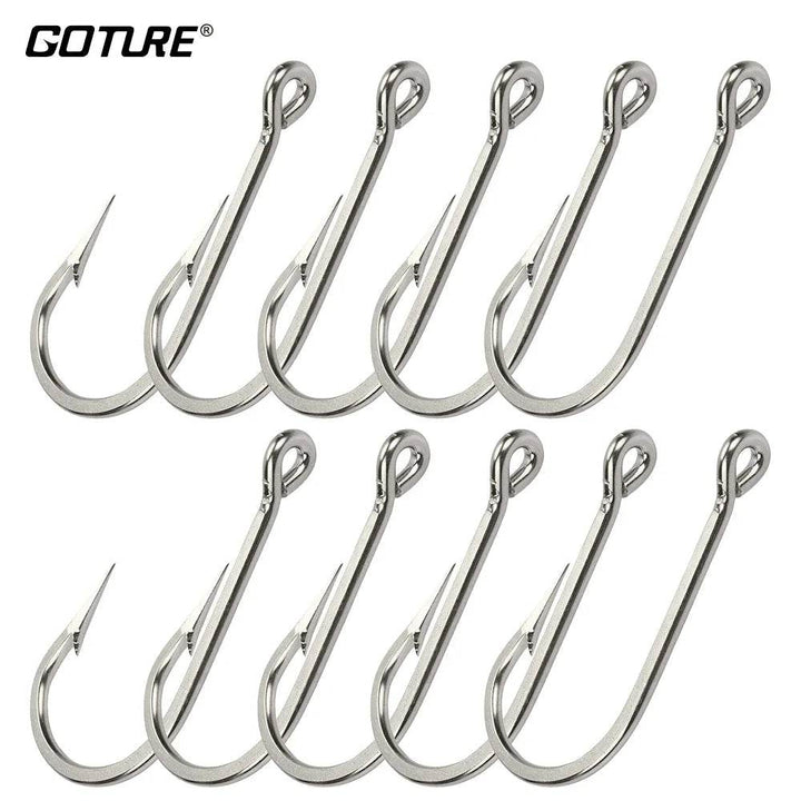 Goture 10pc Stainless Steel Saltwater Hooks - Fish & Cheaps | Fishing & Outdoor Gear