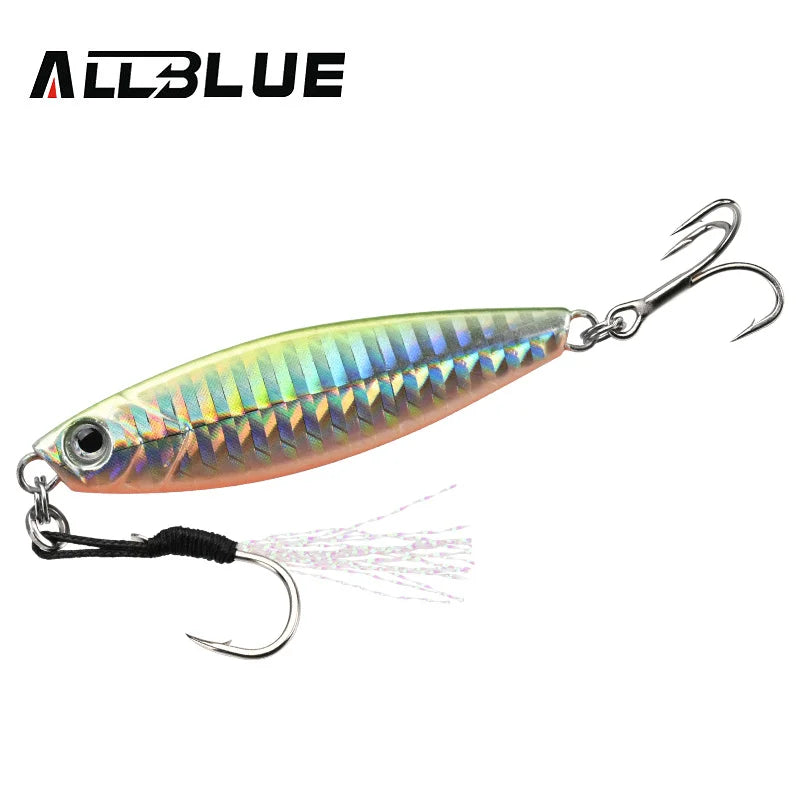 ALLBLUE WAHOO Wide Metal Jig Shore Jigging Spoon 20G 30G 40G 60G Casting Drag Sea Bass Lure Artificial Bait Fishing Tackle