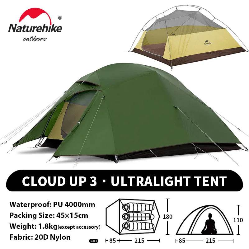 Naturehike Cloud Up 3 Ultralight Tent - Fish & Cheaps | Fishing & Outdoor Gear