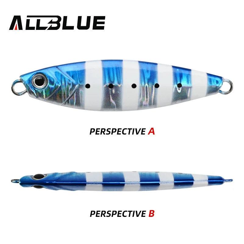 ALLBLUE WAHOO Wide Metal Jig Shore Jigging Spoon 20G 30G 40G 60G Casting Drag Sea Bass Lure Artificial Bait Fishing Tackle