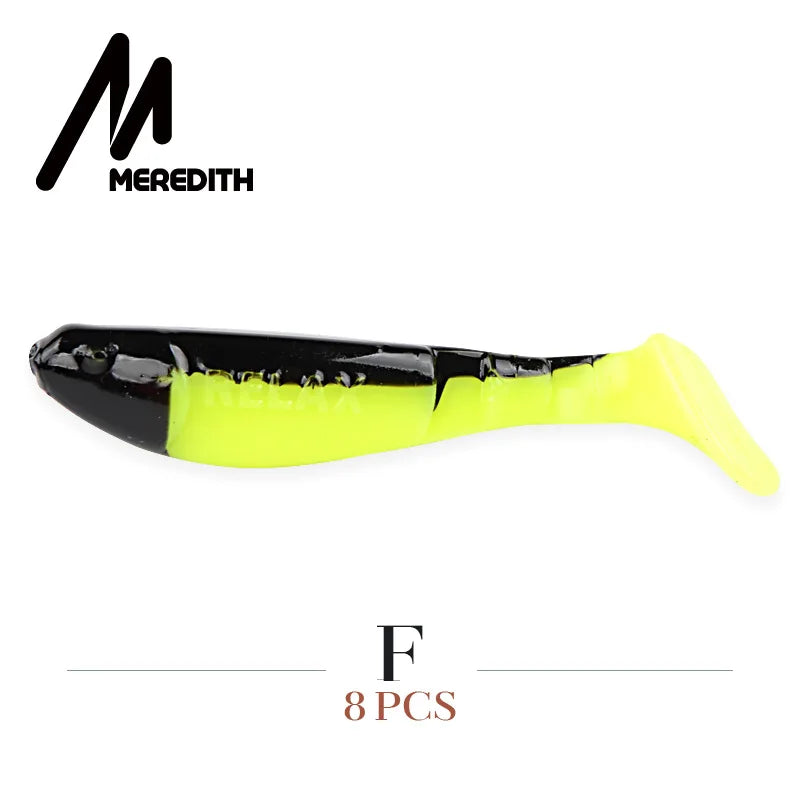 MEREDITH 7cm 4.5g 8pcs Set of 3 Predator Tackle Soft Plastic Jig Heads Pike Lures Fishing Soft Lures