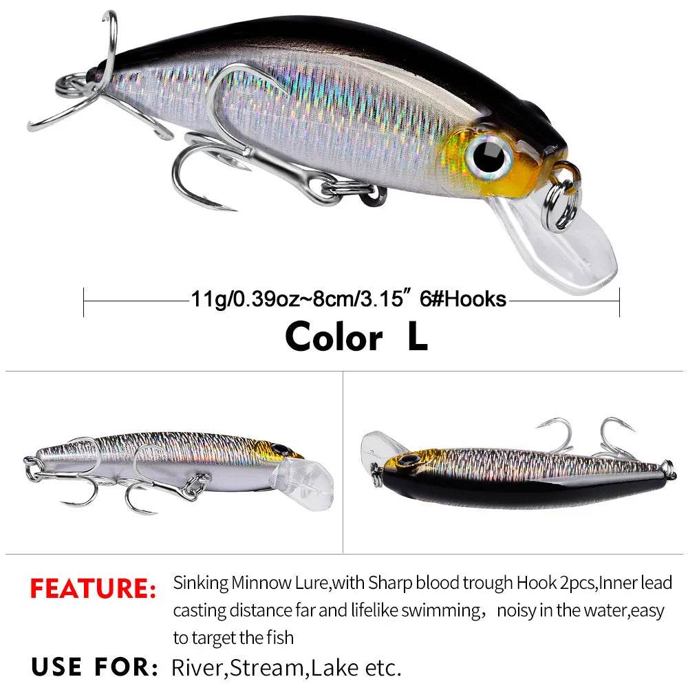 PROBEROS Sinking Minnow 80mm – Lifelike Crankbait Action - Fish & Cheaps | Fishing & Outdoor Gear