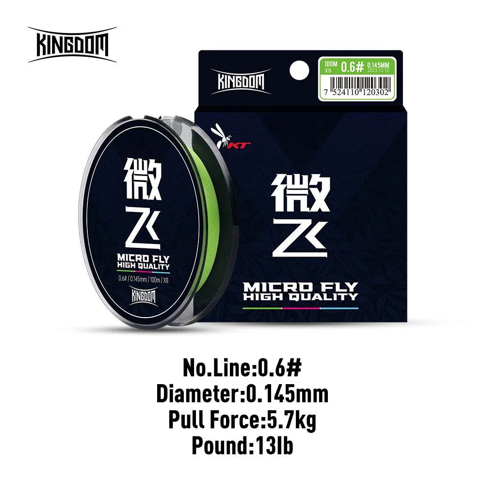 Kingdom Micro Fly MX T4/T8 PE Braided Fishing Line - Fish & Cheaps | Fishing & Outdoor Gear