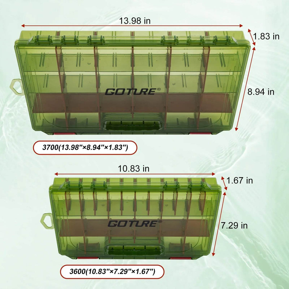 Goture 3600/3700 Waterproof Fishing Tackle Box - Fish & Cheaps | Fishing & Outdoor Gear