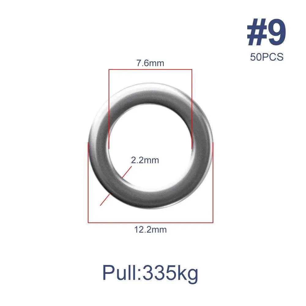 Noeby Heavy Duty Stainless Solid Ring (50 Pack) - Fish & Cheaps | Fishing & Outdoor Gear