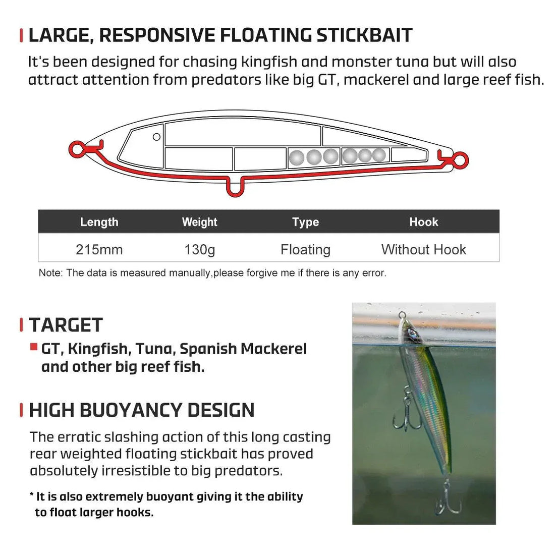 NOEBY Tobiuo 215F Stickbait – Big Game Floating Lure - Fish & Cheaps | Fishing & Outdoor Gear