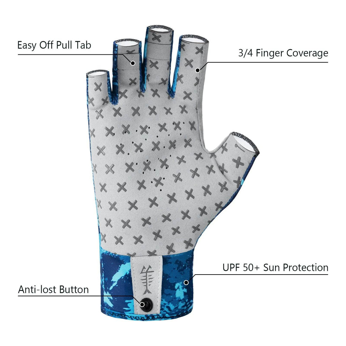 BASSDASH 3/4 Finger UPF 50+ Sun Gloves - Fish & Cheaps | Fishing & Outdoor Gear