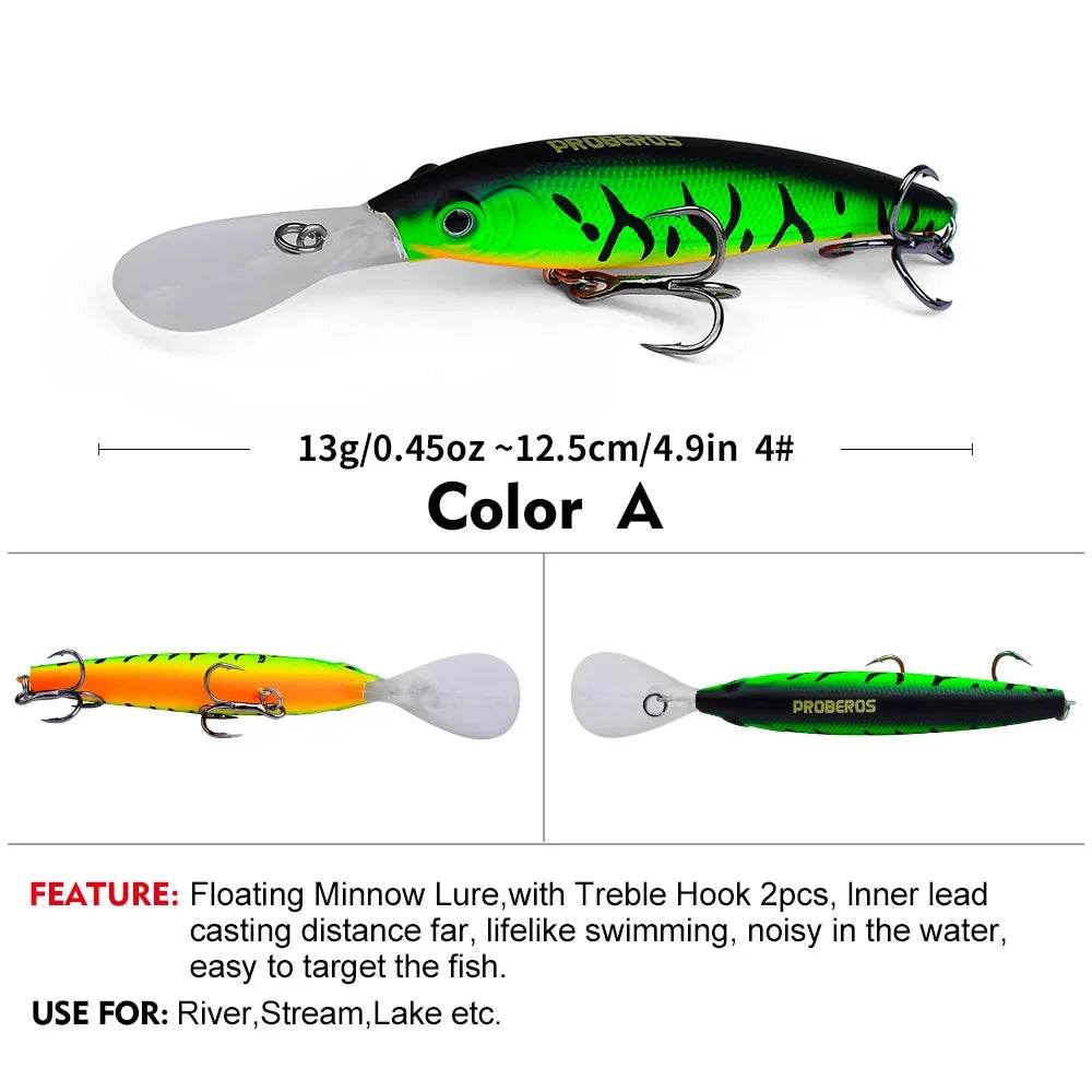 PROBEROS Topwater Minnow Bait – Realistic Floating Hard Lure - Fish & Cheaps | Fishing & Outdoor Gear