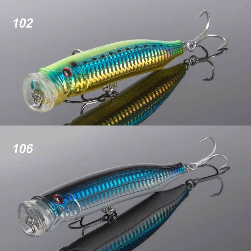 Noeby 2PCs Feed Popper Lures – Saltwater Topwater Jerkbait - Fish & Cheaps | Fishing & Outdoor Gear