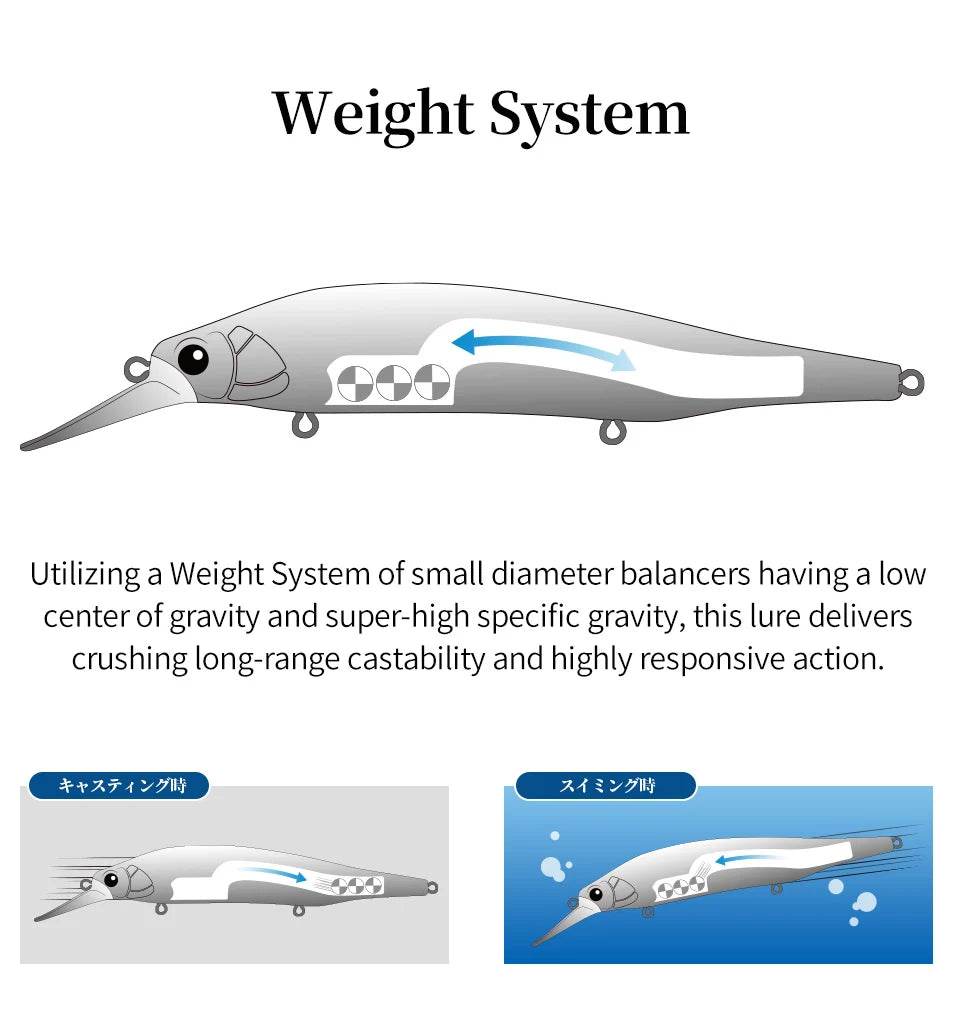 TSURINOYA 115S NYX Sinking Minnow Jerkbait - Fish & Cheaps | Fishing & Outdoor Gear