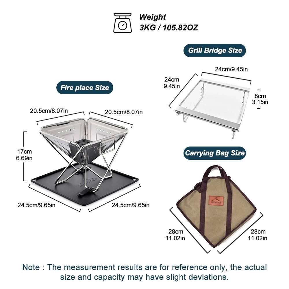 Widesea Compact Stainless Camping Wood Stove - Fish & Cheaps | Fishing & Outdoor Gear