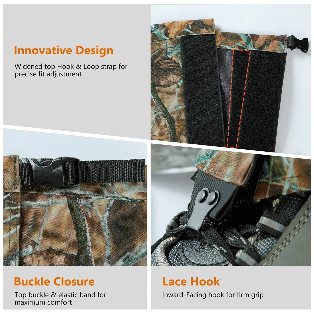 BASSDASH Camo Waterproof Gaiters – All-Terrain Leg Protection - Fish & Cheaps | Fishing & Outdoor Gear
