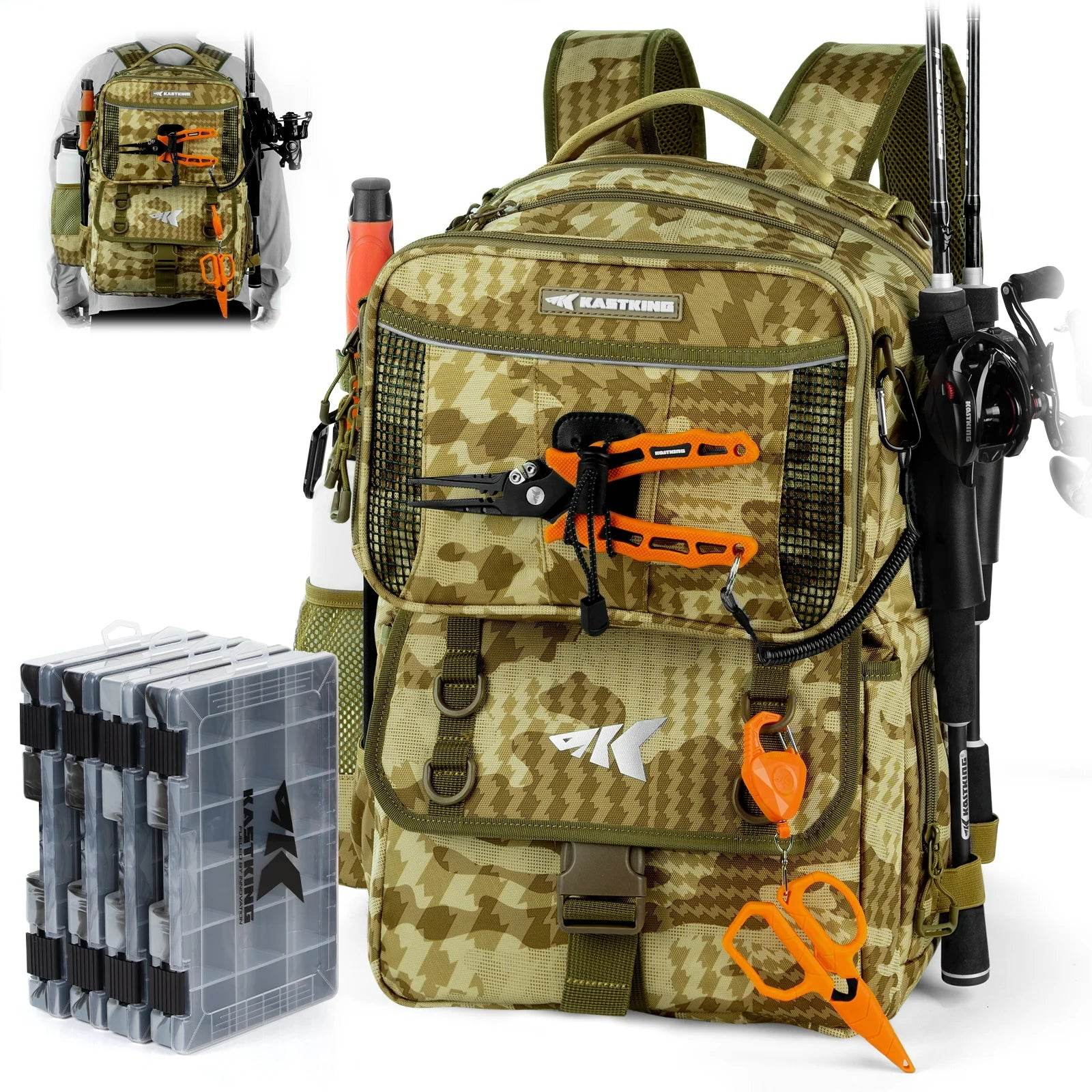 KastKing BaitSpace 50L Tackle Backpack - Fish & Cheaps | Fishing & Outdoor Gear