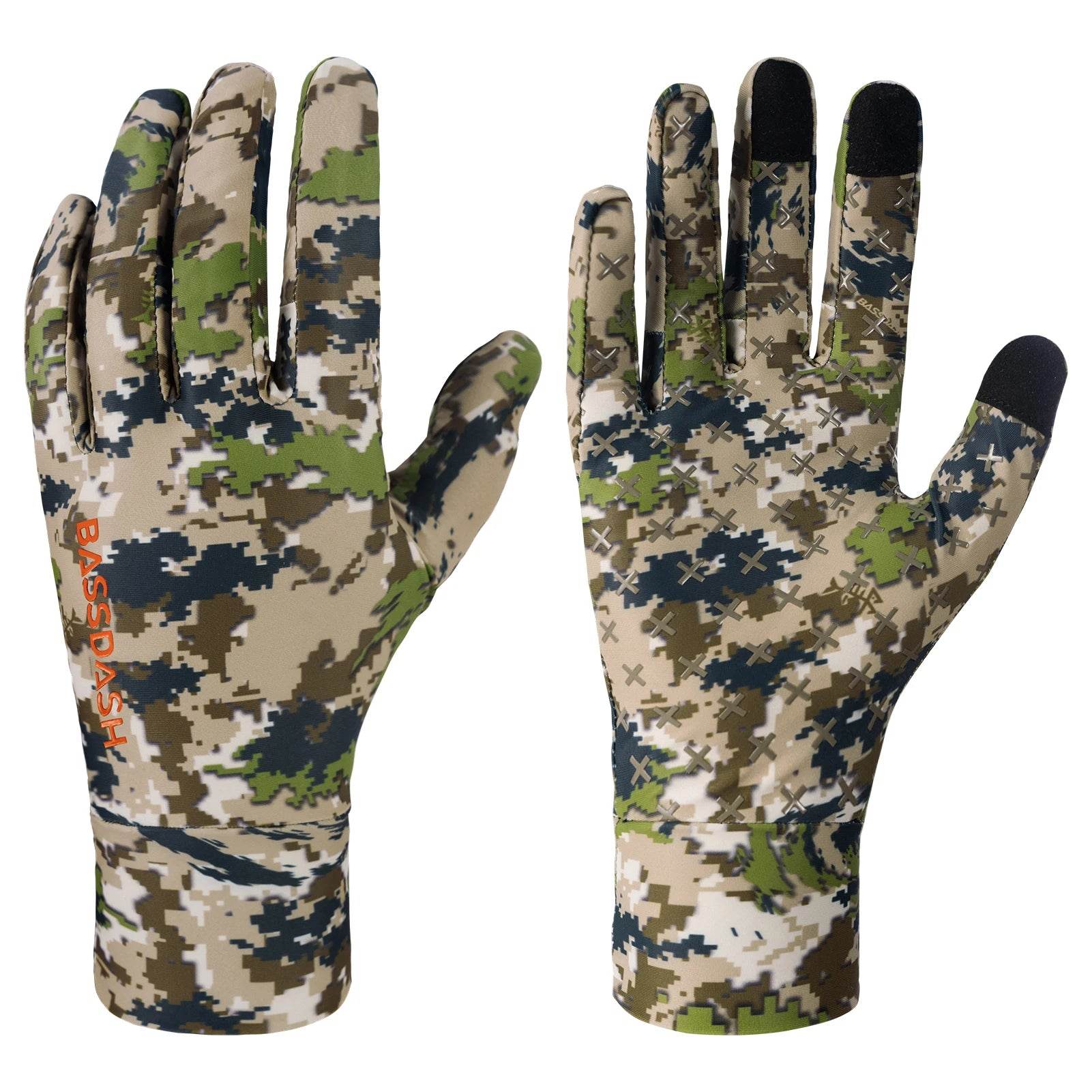 Bassdash Men’s Lightweight UPF 50+ Camo Gloves - Fish & Cheaps | Fishing & Outdoor Gear