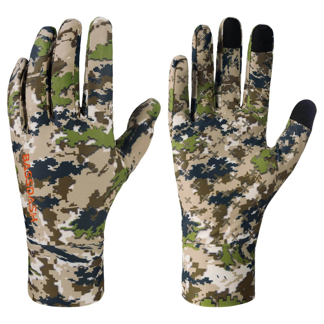 Bassdash Men’s Lightweight UPF 50+ Camo Gloves - Fish & Cheaps | Fishing & Outdoor Gear
