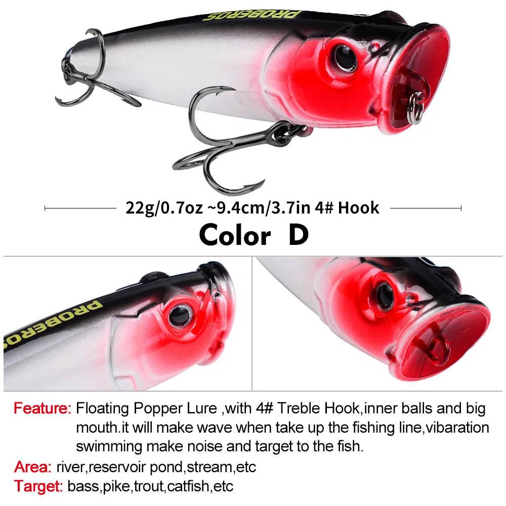 PROBEROS 9.4cm Big Popper – Topwater Swimbait Lure - Fish & Cheaps | Fishing & Outdoor Gear