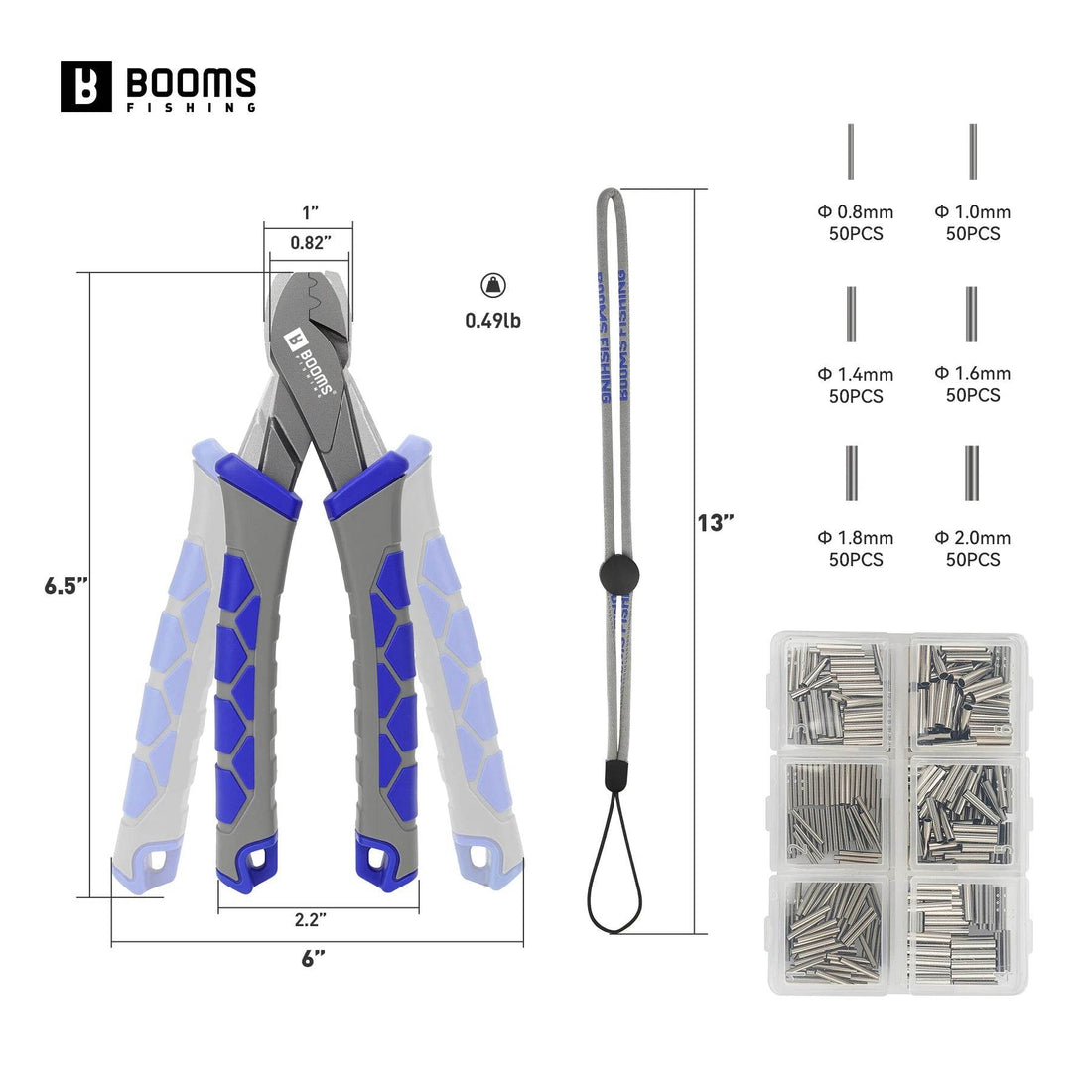 Booms Fishing 28cm Crimping Pliers Kit – 300 Sleeves & Lanyard - Fish & Cheaps | Fishing & Outdoor Gear