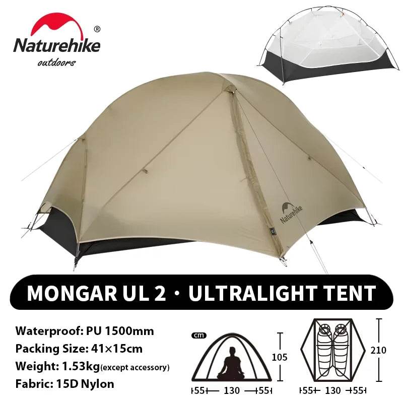 Naturehike Mongar UL 2 — Ultralight 2-Person Trekking Tent - Fish & Cheaps | Fishing & Outdoor Gear