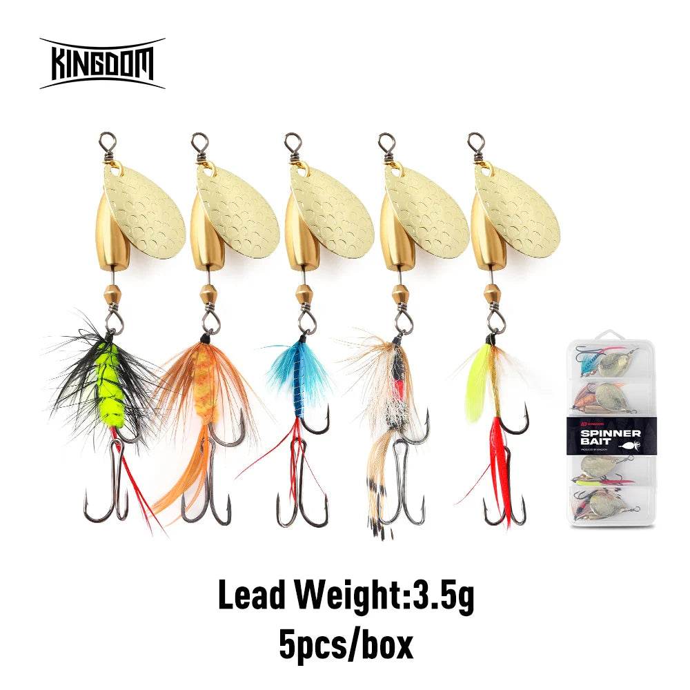 Kingdom Spinner Lure Set – 5 Piece Assortment - Fish & Cheaps | Fishing & Outdoor Gear