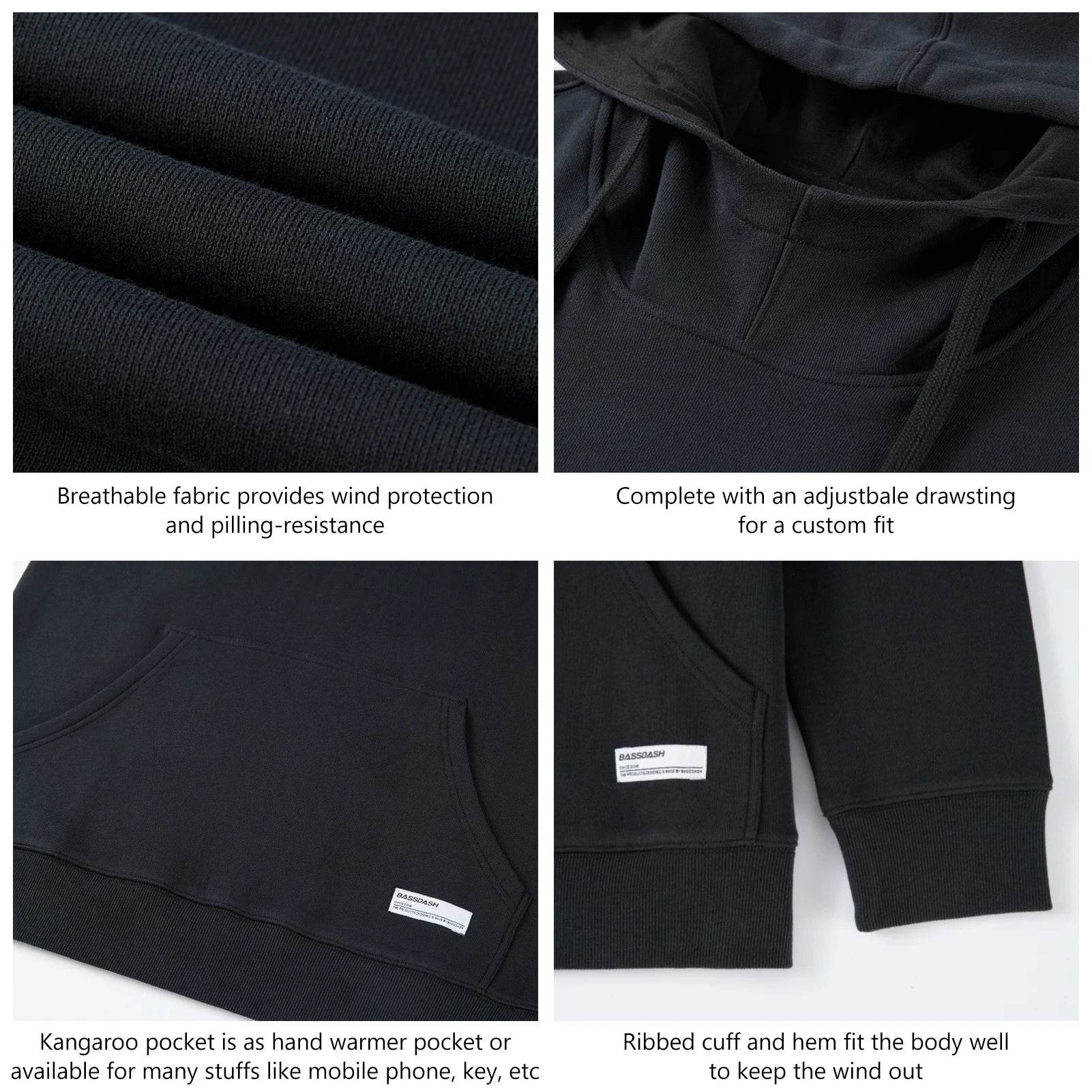 BASSDASH Cotton Hoodie – Men’s Warm Pullover - Fish & Cheaps | Fishing & Outdoor Gear