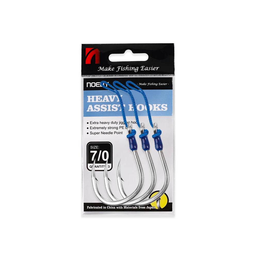 Noeby Heavy Duty Jigging Assist Rig Hooks – 3PC Tin Coated - Fish & Cheaps | Fishing & Outdoor Gear